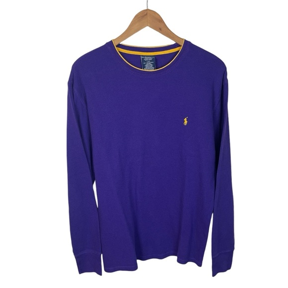 LS378 Men’s Polo Ralph Lauren Designer Sleepwear Thermal waffle LS Shirt L - Picture 1 of 3